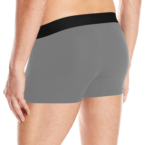 basic gray grey solid color customize Men's All Over Print Boxer Briefs (Model L10)