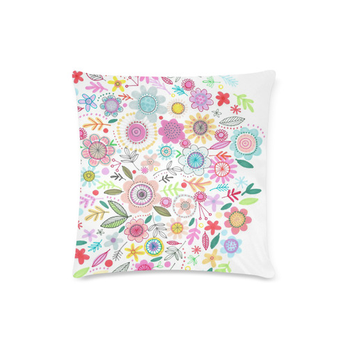 Delicate flowery cushion Custom Zippered Pillow Case 16"x16"(Twin Sides)