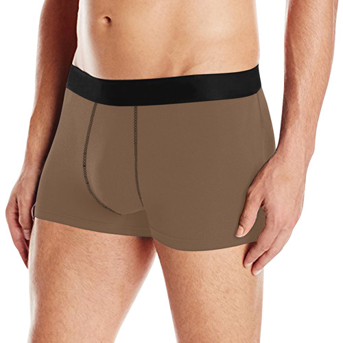 basic coffee brown solid color customize Men's All Over Print Boxer Briefs (Model L10)