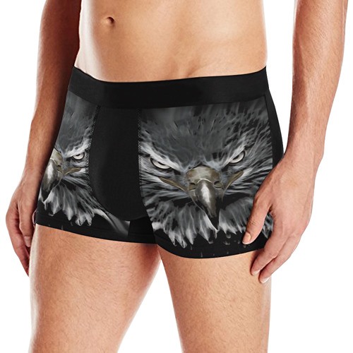 Strong EAGLE Face black Men's All Over Print Boxer Briefs (Model L10)