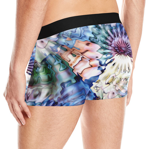 Magic Waves Ripples Blue Lilac Cream Men's All Over Print Boxer Briefs (Model L10)