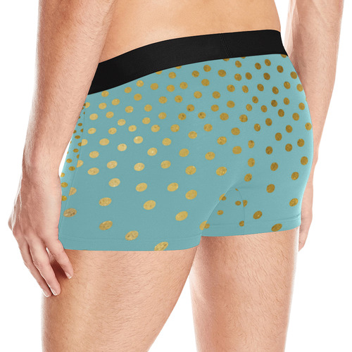 Gold Elegance Polka Dots Shower Men's All Over Print Boxer Briefs (Model L10)