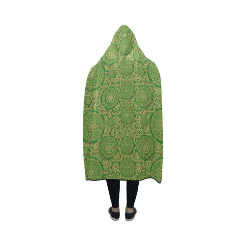 Stars in the wooden forest night in green Hooded Blanket 50''x40''