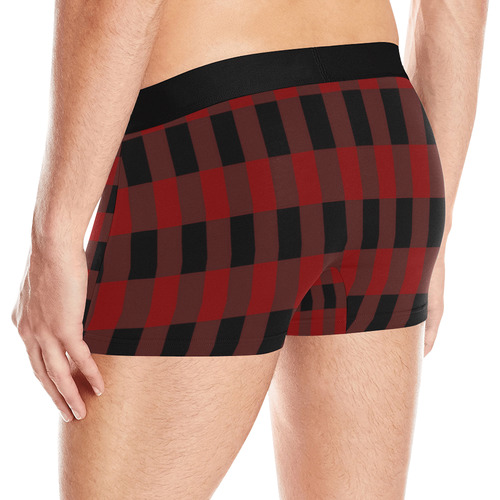 Red Black Plaid Men's All Over Print Boxer Briefs (Model L10)