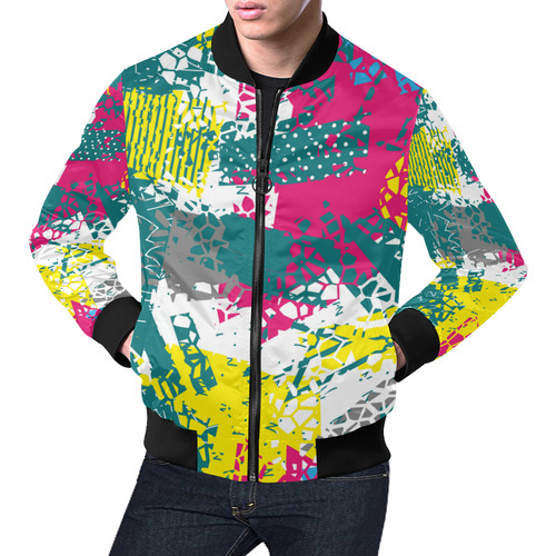 Cracked shapes All Over Print Bomber Jacket for Men (Model H19)