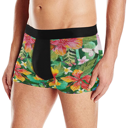 Tropical Flowers Butterflies II Men's All Over Print Boxer Briefs (Model L10)