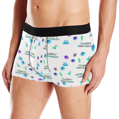 happy Birthday, white Men's All Over Print Boxer Briefs (Model L10)