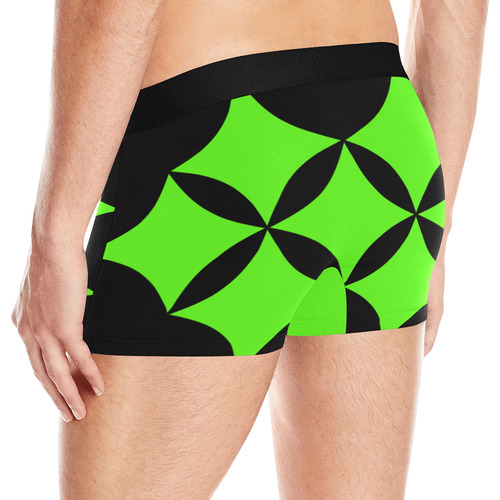 Black Background Curved Rhombuses Cut Men's All Over Print Boxer Briefs (Model L10)
