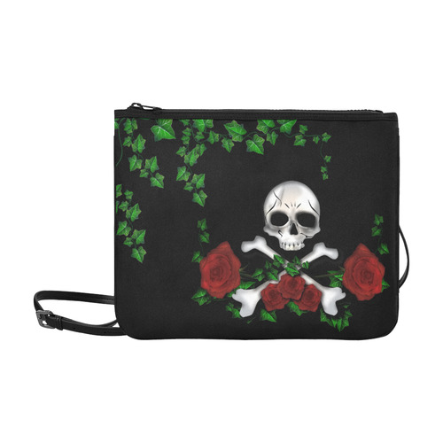 Skull Rose Slim Clutch Bag (Model 1668)