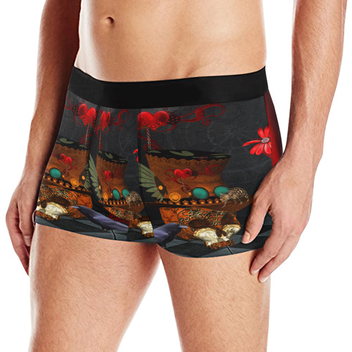 Steampunk skull with rat and hat Men's All Over Print Boxer Briefs (Model L10)