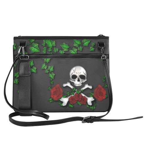Skull Rose Slim Clutch Bag (Model 1668)