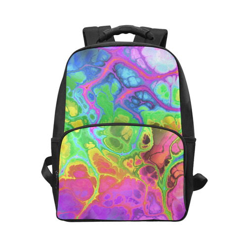 Rainbow Marble Fractal Unisex Laptop Backpack (Model 1663)