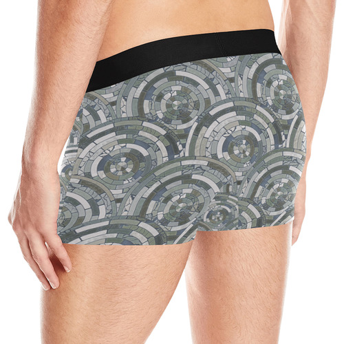 Stones Round Mosaic Pattern - grey Men's All Over Print Boxer Briefs (Model L10)