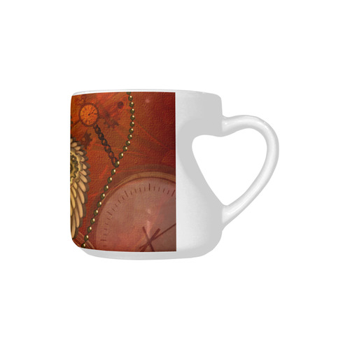 Steampunk, wonderful heart with wings Heart-shaped Mug(10.3OZ)