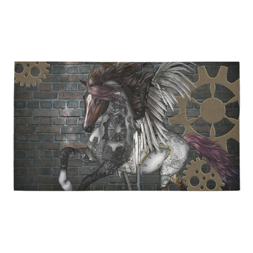 Steampunk, awesome steampunk horse with wings Bath Rug 16''x 28''