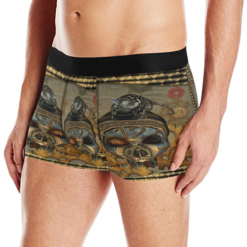 Awesome steampunk skull Men's All Over Print Boxer Briefs (Model L10)