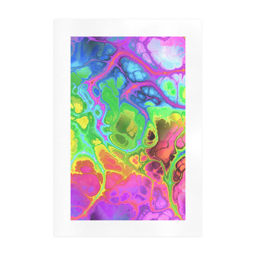 Rainbow Marble Fractal Art Print 19‘’x28‘’