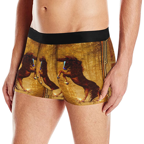 Awesome horse, vintage background Men's All Over Print Boxer Briefs (Model L10)