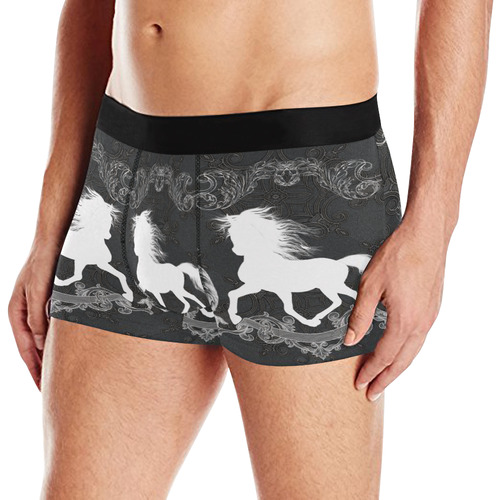 Horse, black and white Men's All Over Print Boxer Briefs (Model L10)