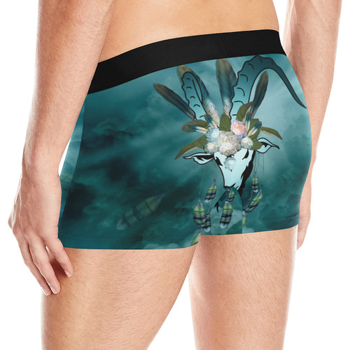 The billy goat with feathers and flowers Men's All Over Print Boxer Briefs (Model L10)