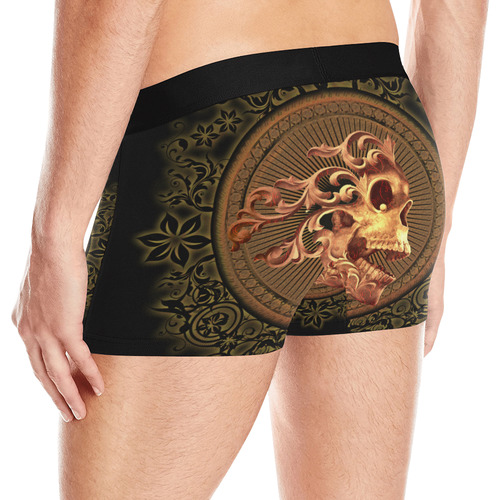 Amazing skull with floral elements Men's All Over Print Boxer Briefs (Model L10)