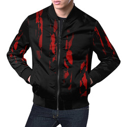 Black Fiery All Over Print Bomber Jacket for Men (Model H19)