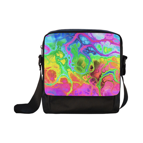 Rainbow Marble Fractal Crossbody Nylon Bags (Model 1633)