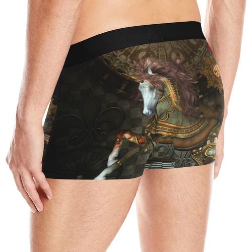 Steampunk, wonderful steampunk horse Men's All Over Print Boxer Briefs (Model L10)