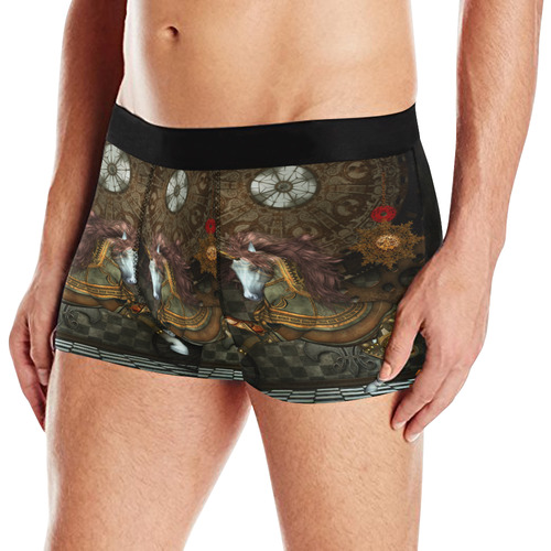 Steampunk, wonderful steampunk horse Men's All Over Print Boxer Briefs (Model L10)