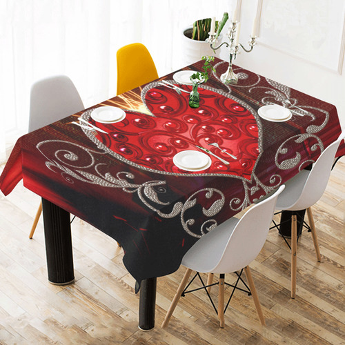 Wonderful heart with wings Cotton Linen Tablecloth 60" x 90"
