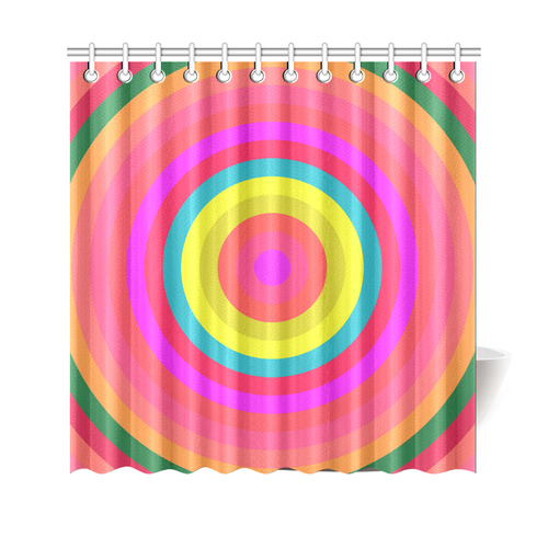Pink Retro Radial Pattern Shower Curtain 69"x70"