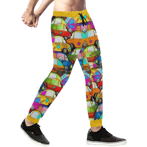 Cars Popart by Nico Bielow Men's All Over Print Sweatpants (Model L11)