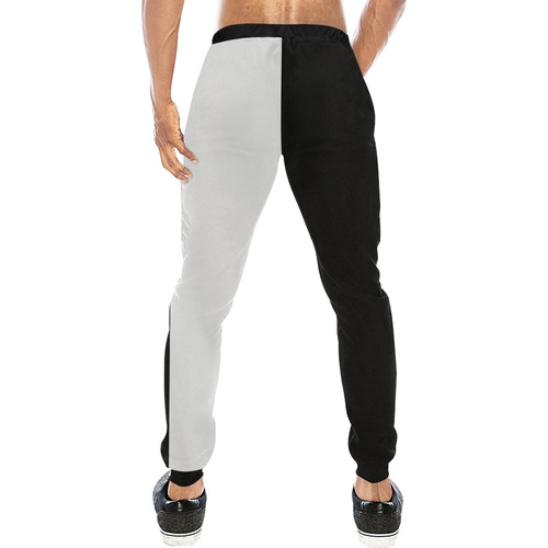 Black & White Men's All Over Print Sweatpants (Model L11)