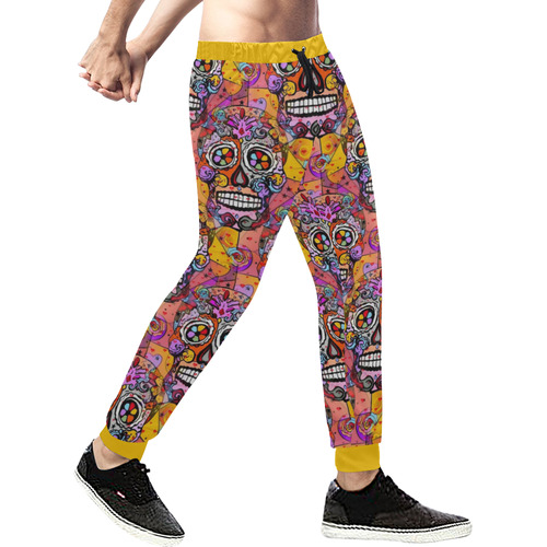 Skull Popart by Nico Bielow Men's All Over Print Sweatpants (Model L11)