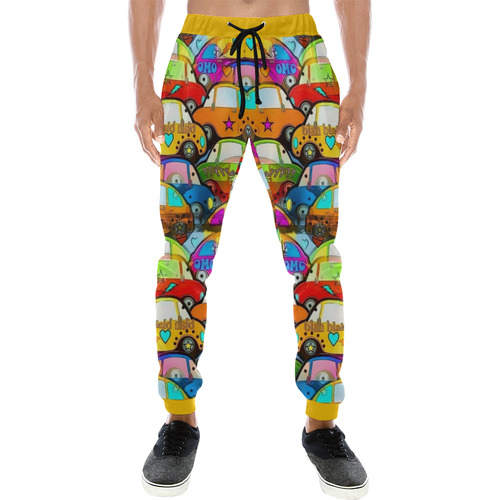 Cars Popart by Nico Bielow Men's All Over Print Sweatpants (Model L11)