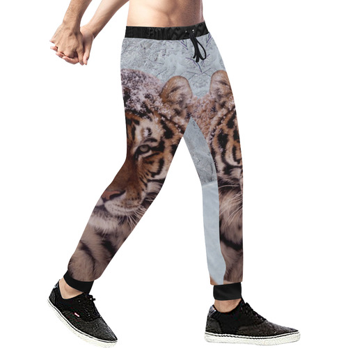 Tiger and Snow Men's All Over Print Sweatpants (Model L11)