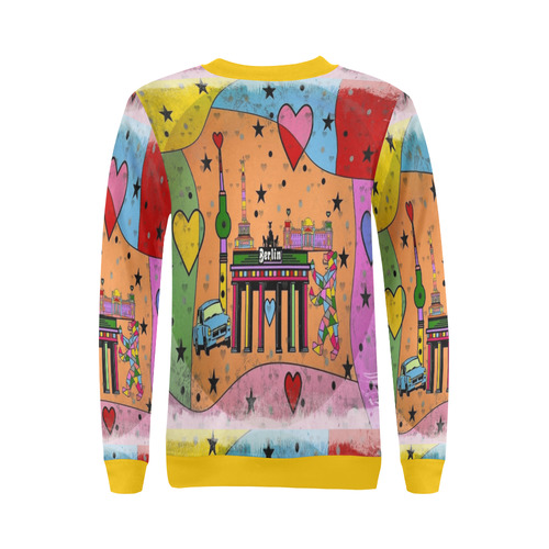 Berlin Popart by Nico Bielow All Over Print Crewneck Sweatshirt for Women (Model H18)