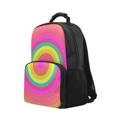 Pink Retro Radial Pattern Unisex Laptop Backpack (Model 1663)