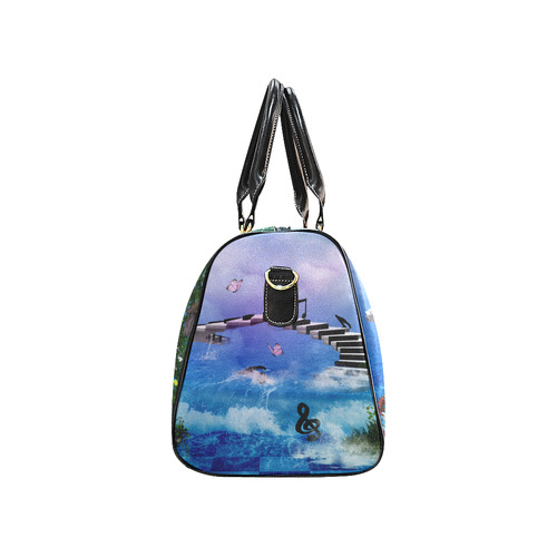 Music, piano on the beach New Waterproof Travel Bag/Large (Model 1639)