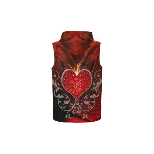 Wonderful heart with wings All Over Print Sleeveless Zip Up Hoodie for Kid (Model H16)