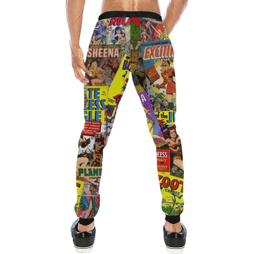 Vintage Comic Collage Men's All Over Print Sweatpants (Model L11)