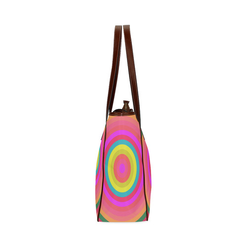 Pink Retro Radial Pattern Classic Tote Bag (Model 1644)