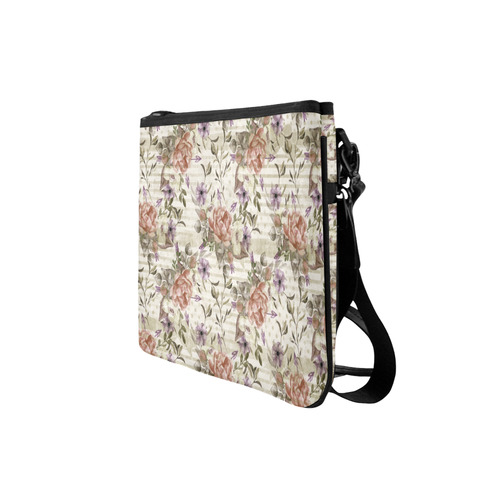 Watercolor Vintage Roses Ribbon Pattern 03 Slim Clutch Bag (Model 1668)