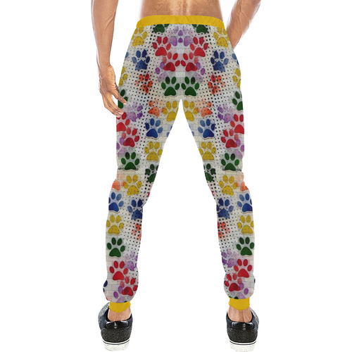 Paws Popart by Nico Bielow Men's All Over Print Sweatpants (Model L11)