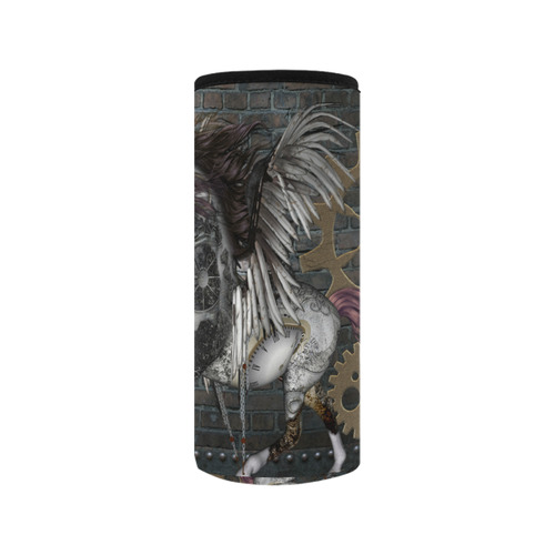 Steampunk, awesome steampunk horse with wings Neoprene Water Bottle Pouch/Medium