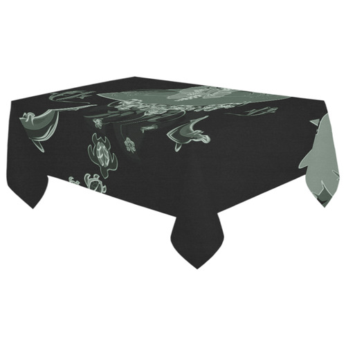 Playing dolphin Cotton Linen Tablecloth 60"x 104"