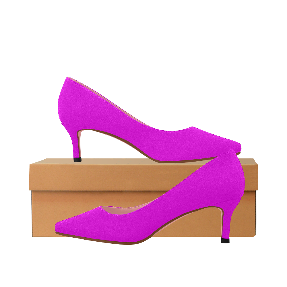 pink short heel shoes