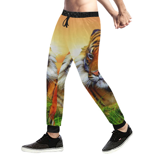 Sumatran Tiger Men's All Over Print Sweatpants (Model L11)