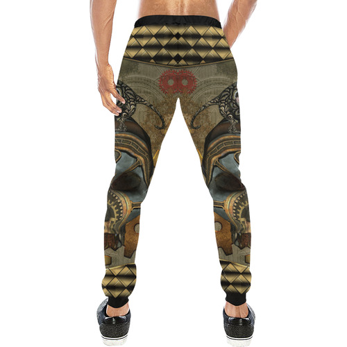 Awesome steampunk skull Men's All Over Print Sweatpants (Model L11)