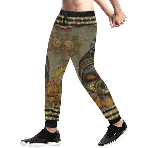 Awesome steampunk skull Men's All Over Print Sweatpants (Model L11)